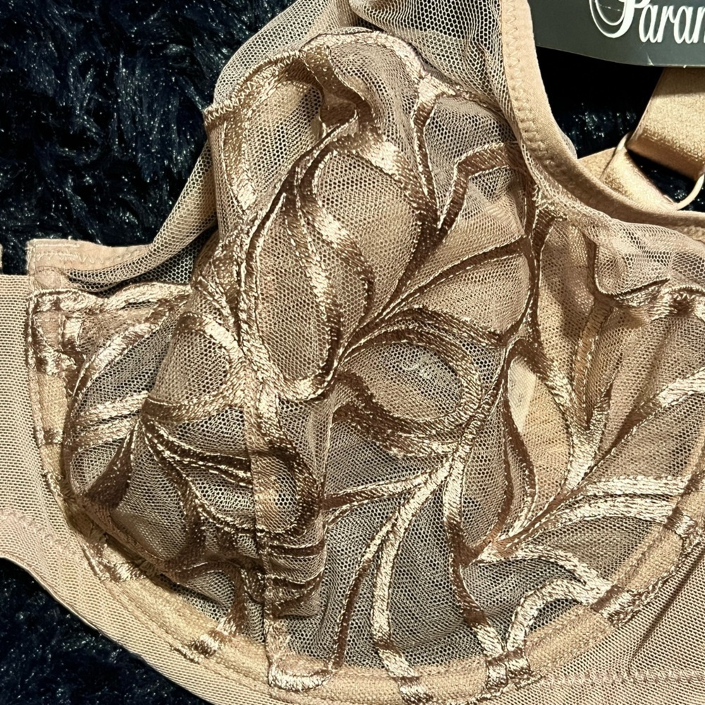NWT Felina Paramour Lotus Embroidered Unlined Bra | Ultra-Light - Rose Tan 34G - Picture 5 of 13